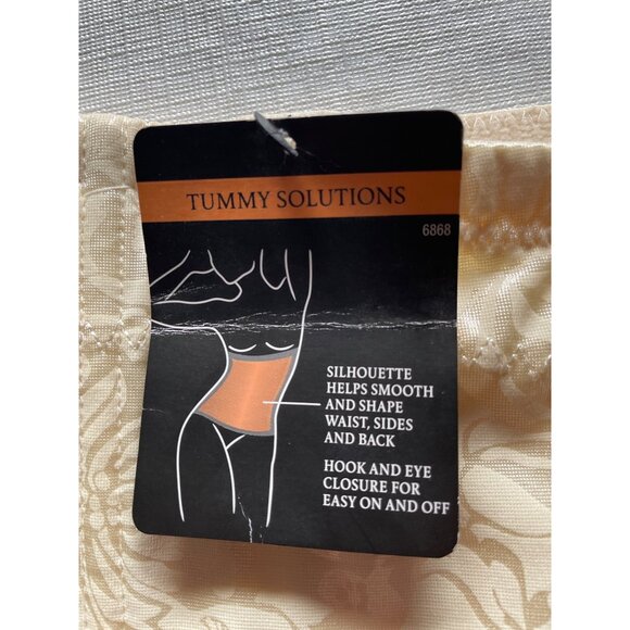 Maidenform Curve-Loving Waistnipper Shapewear Size L Silky Beige Floral Patter - Picture 4 of 9